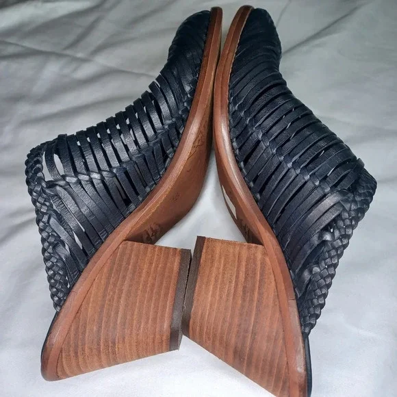 Sundance Veracruz Bella Notte leather Stacked Heel Boho Mules - Picture 7 of 16